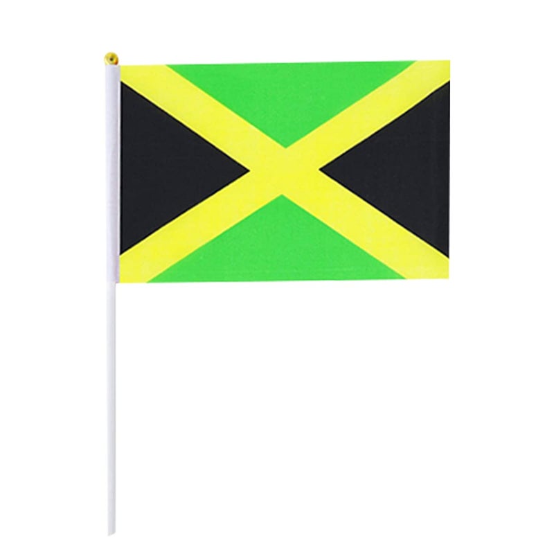 mflagperft Jamaica Flag Jamaican Flag, Small Mini Handheld Jamaica Flags on Stick, Ideal for Party Parades Sports Events Patriotic Festival Decorations - Image 2